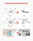 Vevor 84  Ceiling Fan Remote Control Reversible Dc Motor Brushed Nickel Aluminum