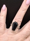 Coffin Ring  Black Onyx  Size 6 5  925 Ss  Gothic  Vintage Victorian Style