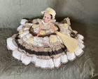 Large Vintage Southern Belle Bed pillow Doll Crochet With Fan
