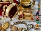 Victorian Antique Vintage Jewelry Lot Gold Filled Mosaic Art Deco Cameo Scottish