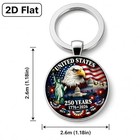 2pcs Usa 250th Anniversary Keychain  250th Anniversary American Patriotic