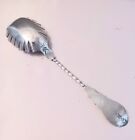 American Coin Silver Very Fancy Twist Handle Decorated Fluted Bowl Serving Spoon