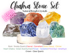 7 Chakra Stone Set  large  7 Natural Rough Stones  Selenite Stick   Directions 