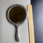 Vintage Antique Silver Plated Ornate Vanity Hand Mirror 8 75    X 5   