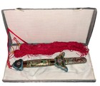 Fine Chinese Cloisonne Enamel Jian Telescoping Tai Chi Sword Lotus Dragon   Case