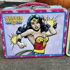Rare Wonder Woman Tin Lunchbox Lot Of 2 Designs 2001 Dc Comics - Free Shipping