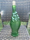 Vintage Fish Shaped Green Glass Wine Decanter Bottle 13   