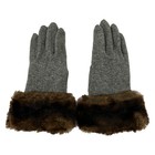 Ralph Lauren Gray Dark Brown Wool Nylon Cashmere Acryl Women s Gloves
