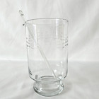 Princess House 407 Martini Pitcher Etched Glass Stirrer Mcm Vintage Bar