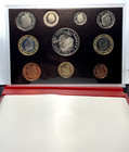 2001 Uk Proof Set 10 Coins W  Original Mint Box  Case   Coa
