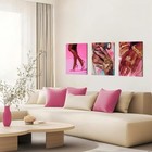 Black Girl Wall Art Set Of 3 Fashion Black Woman Canvas Wall 16l  X 12w  Pink