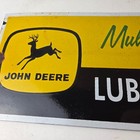 Vintage John Deere Porcelain Sign - Farm Tractor Gas Pump Multi Luber Sign
