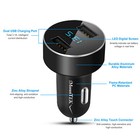 Dual Usb Car Charger Adapter Led Display Fast Charging For Iphone 14 13 Aluminum