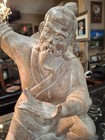 Vintage Large Light Wood Carved Asian Oriental Man Sculpture Figure