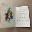 Vintage Mid-century Christmas Card Glass Ornaments In A Glass Bowl Retro Mcm