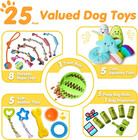 25 Pack Luxury Dog Chew Toys  Puppy Toys For Teething Small Dogs