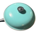Vintage Club Aluminum 12  Skillet Frying Pan W  Lid Teal Turquoise Aqua Mcm Usa