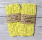 Crochet Handmade Wash Cotton Face Cloth Spa Bath Reusable Sunflower Yellow 2pc