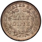 1843 Seated Liberty Half Dime - Pcgs Ms 63 - Choice Uncirculated