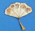 Dollhouse Miniature Christmas Hand Fan Small Mini 1    Handmade Folds Up Tassel