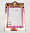 Copper Sheet Vintage Desk Note Pad 2 Hole Clipboard Star Insurance Fox Advertise