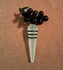 Art Glass Purple Grape Cluster Wine Bottle Stopper Vintage