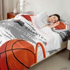 Basketball Sheet Set Twin Size Orange Basketball Print Bedding Set For Kids B   