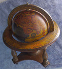 Vintage Italian Zoffoli Desk Globe Zodiac Wood Stand Rotating 12    1960s