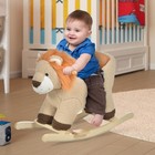 Qaba Baby Rocking Horse Lion With Sound  Plush Stuffed Rocking Animals - Brown