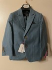 Isaac Mizrahi New York Boys 2 Piece Textured Suit Teal Size 5