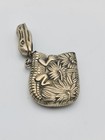 Antique Novelty Repousse Silver Plated Vesta Case Match Safe Crocodile 1890-1910