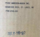 Budweiser 1992 Vintage Beer Mirror Bar Sign Annheuser Busch Man Cave