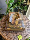 Antique Victorian Celluloid Family Photo Album Scrapbook Brass Clasp Velvet 