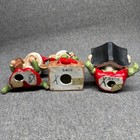 Vintage Homco Christmas Elf Figurines Set Of 3 Ceramic Gnomes Red Green Decor