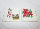 Vintage Christmas Paper Napkins Lot Nos Sealed Santa Poinsettia Hallmark 1970s
