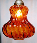 Mcm Optic Swirl Swag Hanging Lamp Pendant  Globe Only Amber 13    Tall 12  Wide
