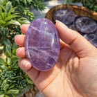 Genuine Amethyst Worry Stone Reiki Healing Palm Stone Crystal Relax Home Decor