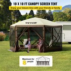 Vevor Pop-up Camping Gazebo Camping Canopy Shelter 6 Sided 10  X 10  Sun Shade