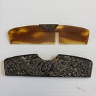 Vintage Silver Plated Faux Tortoise Shell Comb   Holder Case