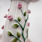 Vintage Porcelain Vanity Set Pink Applied Roses Gold Trim 2 Piece Japan