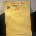 Rare Lot Of 5 Blank Vintage 1940 s Indian Motorcycle Co  Accessory Order Forms