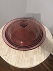 Vintage Corning Ware Vision Cranberry V-33-b 2 5 Quart Casserole W lid