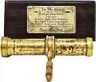 Antique Vintage Hand Carved Brass Twist Kaleidoscope With Handle And Wooden Box