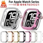 For Apple Watch Case Series 6 7 8 9 10 42 46mm Screen Full Protector Bling Cover