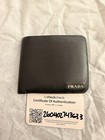 Prada Men s Black Logo Bifold Wallet  Credit Card Slots  Folding  Solid