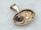 Antique 14k Gold Art Nouveau Diamond Floral Oval Pendant