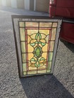 Antique Victorian Stained Glass Window Colorful Leaded Salvage 
