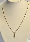 Antique Amerikaner Gold Tone Ladies Watch Bar Chain Necklace 30  6 Grams