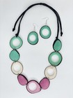 Handmade Tagua Nut Set Necklace And Earrings 