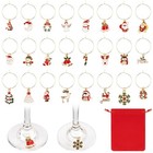  24 Pcs Christmas Wine Glass Charms Wine Charms For Stem Glasses Drink Markers 